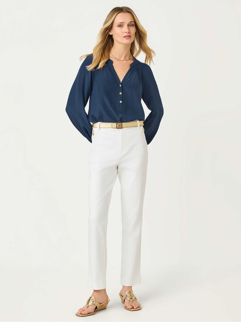 NWT Lilly Pulitzer White Ana High Rise Straight Leg Athleisure Pants Size 12